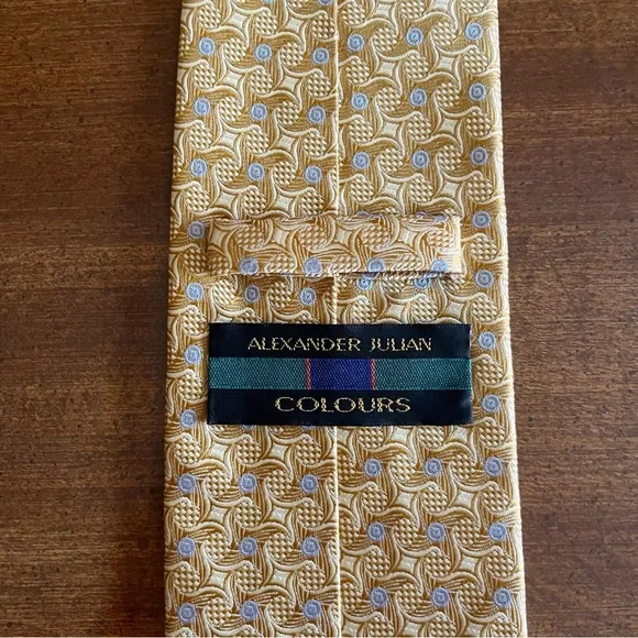 Gold Blue Alexander Julian Tie - Picture 4 of 5